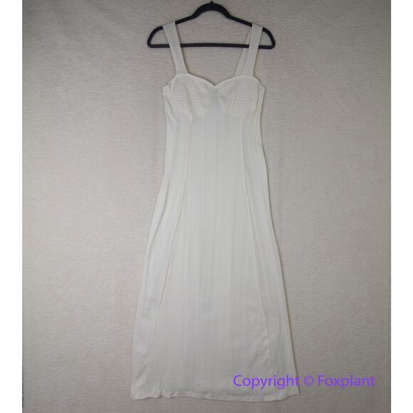 New!  FREE PEOPLE BEACH AVIVA RIBBED MIDI DRESS IN IVORY, size L - Picture 4 of 16